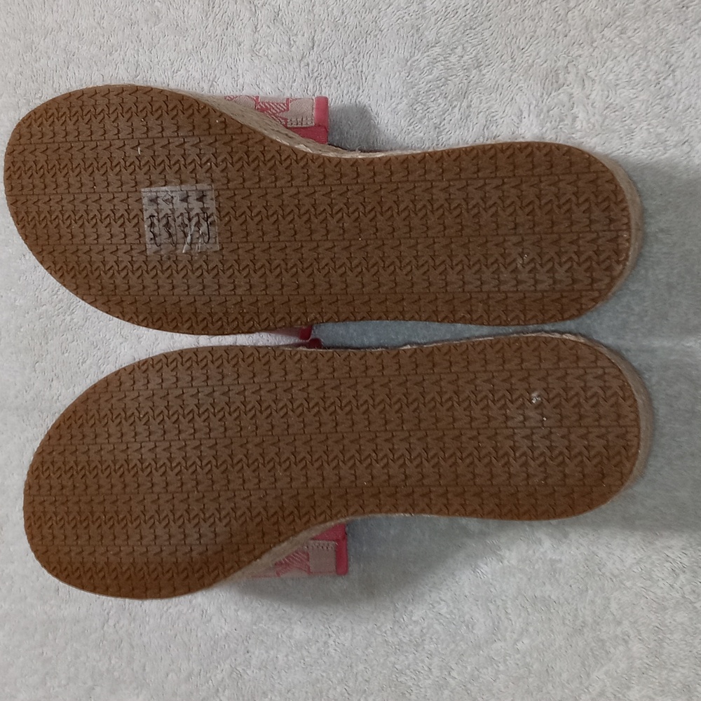 Michael Kors Pink and Cream Logo Espadrille Slide Sandals - Picture 4 of 6